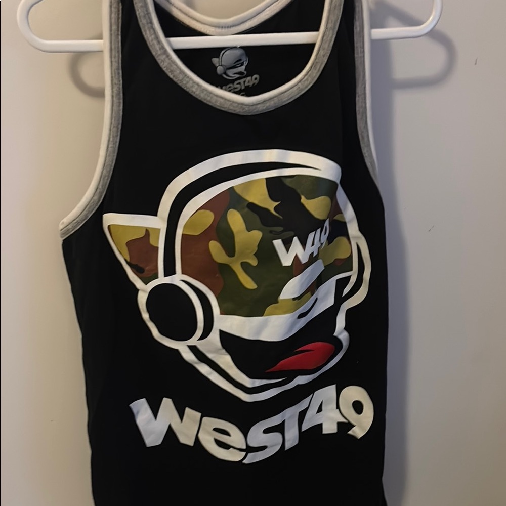 Black Graphic Tank Top